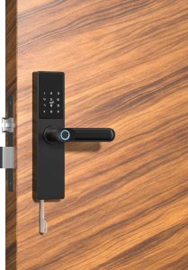 Hedo Inteligentna klamka do drzwi Tuya, Elektroniczny zamek do drzwi na odcisk palca, kod, Wi-Fi, RFID - czarna 6