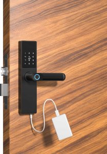 Hedo Inteligentna klamka do drzwi Tuya, Elektroniczny zamek do drzwi na odcisk palca, kod, Wi-Fi, RFID - czarna 7