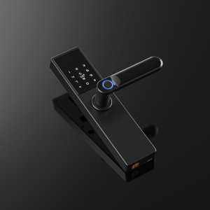 Hedo Inteligentna klamka do drzwi Tuya, Elektroniczny zamek do drzwi na odcisk palca, kod, Wi-Fi, RFID - czarna 8