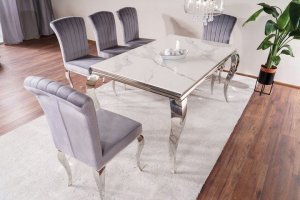 Triton STÓŁ PRINCE CERAMIC BIAŁY CALACATTA/CHROM 150X90 3