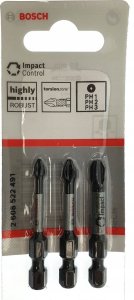 Bosch ZESTAW BITOW IMPACT CONTROL 3 SZT. 50MM / PH1, PH2, PH3 / BOSCH 8