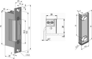 SCOT Elektrozaczep symetr., z pamięcia i blokadą SCOT ES-S12AC/DC-MB PROFI 2