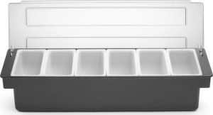 Royal Catering Pojemnik barmański organizer na dodatki do drinków koktajli - 6 wkładów Pojemnik barmański organizer na dodatki do drinków koktajli - 6 wkładów 2