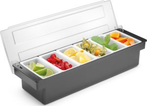 Royal Catering Pojemnik barmański organizer na dodatki do drinków koktajli - 6 wkładów Pojemnik barmański organizer na dodatki do drinków koktajli - 6 wkładów 6