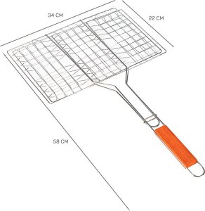 BBQ RUSZT SIATKA KOSZYK DO GRILLOWANIA RYB E-6256 4