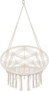 Saska Garden HAMAK AŻUROWY FOTEL WISZĄCY BOCIANIE GNIAZDO 80x60CM BIAŁY NEW STYL 4
