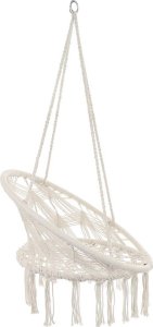 Saska Garden HAMAK AŻUROWY FOTEL WISZĄCY BOCIANIE GNIAZDO 80x60CM BIAŁY NEW STYL 6