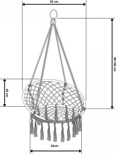 Saska Garden HAMAK AŻUROWY FOTEL WISZĄCY BOCIANIE GNIAZDO 80x60CM BIAŁY NEW STYL 9