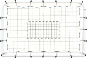 vidaXL Rebounder do piłki nożnej, biało-czarny, 184x61x123 cm, stal/PE 3