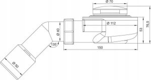 Syfon AKCES SHOWER TRAY SIPHON 50 CLICKCLAC BLCK MAT 2
