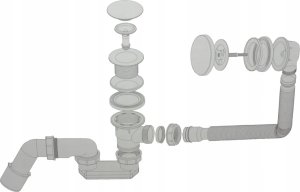 Syfon Tycner Syfon wannowy klik-klak przelew mosiądz czarny mat 3