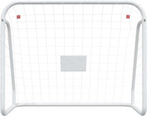 vidaXL Bramka piłkarska z siatką, biała 125x96x60 cm, stal i poliester 3
