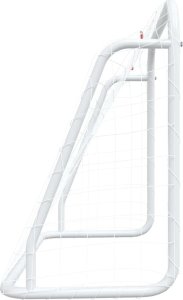 vidaXL Bramka piłkarska z siatką, biała 125x96x60 cm, stal i poliester 4
