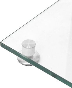 vidaXL vidaXL Stojaki pod głośniki, 2 szt, srebrne, szkło hartowane, 1 słupek 7