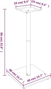 vidaXL vidaXL Stojaki pod głośniki, 2 szt, srebrne, szkło hartowane, 1 słupek 8