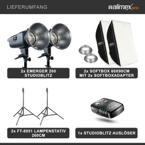 Zestaw studyjny Walimex walimex pro Emerger 200 Set Double 3