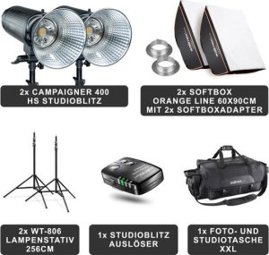 Lampa studyjna Walimex walimex pro Campaigner 400 HS Set Double 1