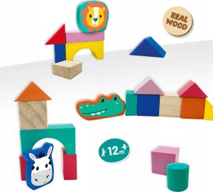 Bino SES Drewniane klocki kolorowe 52szt.13143 31432 2