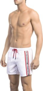 Bikkembergs Modny, markowy strój kapielowy Bikkembergs Beachwear model BKK1MBS01 kolor Biały. Odzież męska. Sezon: XL 1