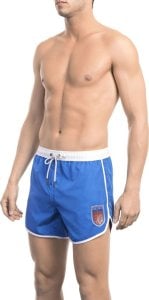 Bikkembergs Modny, markowy strój kapielowy Bikkembergs Beachwear model BKK1MBS04 kolor Niebieski. Odzież męska. Sezon: S 1