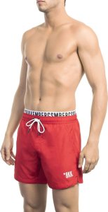 Bikkembergs Modny, markowy strój kapielowy Bikkembergs Beachwear model BKK1MBS03 kolor Czerwony. Odzież męska. Sezon: XL 1