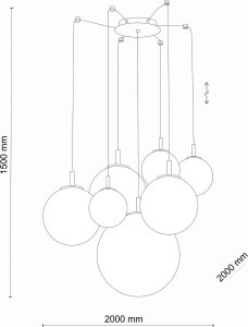 Lampa wisząca TK Lighting PENDING LIGHT CADIX7XG9 4608 GOLD 6
