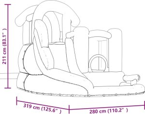 Happy Hop Happy Hop Nadmuchiwany zamek ze zjeżdżalnią i basenem, 280x319x211 cm 8
