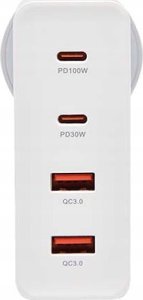 Ładowarka Vega ŁADOWARKA SIECIOWA 130W GaN BIAŁA SOMOSTEL POWER DELIVERY Q24 2XPD + 2XUSB> 2