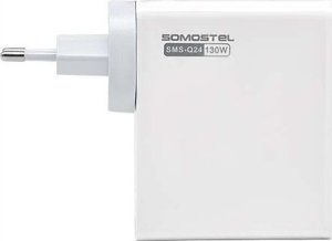 Ładowarka Vega ŁADOWARKA SIECIOWA 130W GaN BIAŁA SOMOSTEL POWER DELIVERY Q24 2XPD + 2XUSB> 5