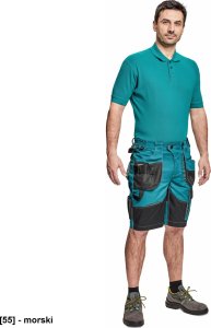 CERVA DAYBORO szorty - męskie spodnie robocze, odblaskowe elementy, 100 % TRIFIBETEX - morski 46 3