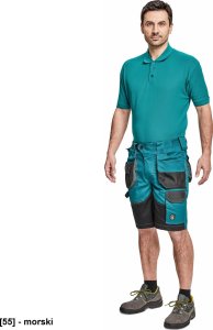 CERVA DAYBORO szorty - męskie spodnie robocze, odblaskowe elementy, 100 % TRIFIBETEX - morski 46 4