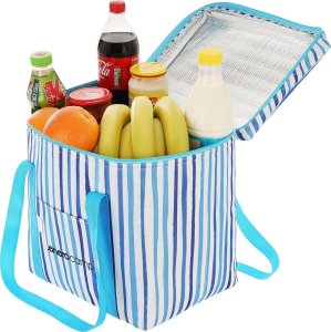 Enero Torba termiczna na biwak plaże kemping Enero Camp 32x25x35cm 28l blue lines 4