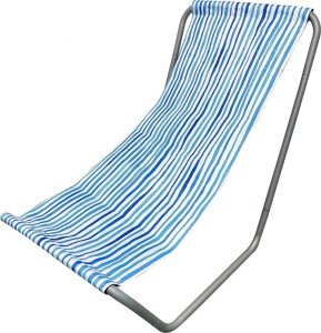 Enero Leżak fotel ogrodowy turystyczny plażowy składany i torba blue lines 2