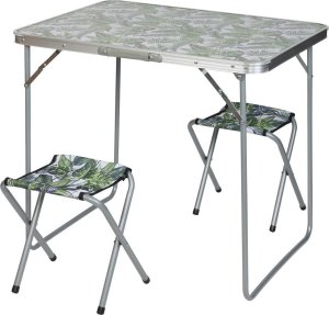 Enero Stolik turystyczny składany kempingowy 80x60x70cm i 2 krzesła jungle 15