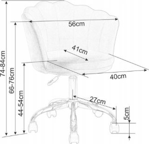 Signal Fotel obrotowy ROSE VELVET antyczny róż SIGNAL 6