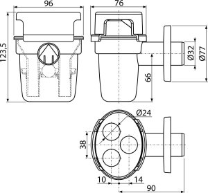 Syfon Alca plast Syfon do kondensatu z kulką 3