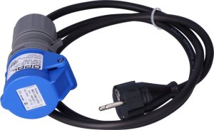 Opal Reduktor kempingowy, wtyczka 230V+OW 3x2,5mm2- 0,5m + gniazdo przenośne 16A 3P, OPAL KAMPER 2