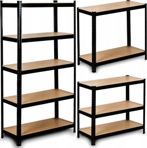 Funfit Metal storage rack 150x75x30 cm BLACK 1