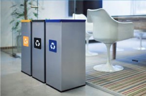 Ulsonix Metalowy kosz do segregacji śmieci 30x30x70cm 60L METAL - pokrywa czerwona Metalowy kosz do segregacji śmieci 30x30x70cm 60L METAL - pokrywa czerwona 2