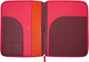 DuDu DUDU Skórzana teczka na dokumenty A4 zapinana na suwak, wielokolorowa Torba biznesowa na konferencję, podróżna Kieszeń na tablet iPad NoSize 5