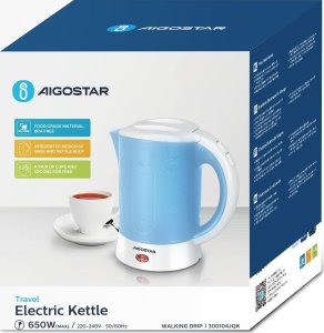 Dell Electric Kettle Plastic Travelling 650W 0.6L Blue（Offline） VDE/Walking Drip 5