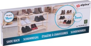 Alpina PÓŁKI REGAŁ NA BUTY 3 POZIOMY DREWNIANY ALPINA 6