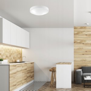 Lampa sufitowa Lamkur Lamkur Jonas 44392 plafon lampa sufitowa nowoczesny metalowy szklany klosz 2x60W E27 biały 6