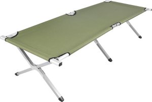 Enero Łóżko turystyczne składane z pokrowcem zielone 2