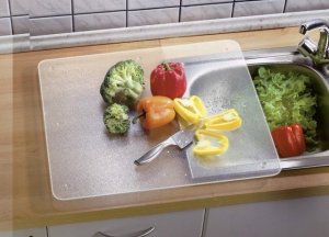 Deska do krojenia Kesper Szklana płyta ochronna, uniwersalna deska do krojenia – 3 w 1, WENKO 3