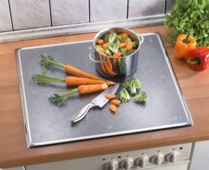 Deska do krojenia Kesper Szklana płyta ochronna, uniwersalna deska do krojenia – 3 w 1, WENKO 4