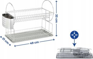 Wenko Ociekacz do naczyń, suszarka na naczynia ze stali nierdzewnej - 2 poziomy, WENKO 11