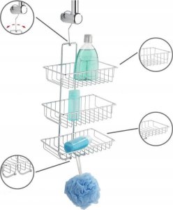 Galicja Półka łazienkowa pod prysznic NIVALA, 3 poziomy, WENKO 7