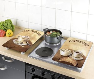 Wenko Szklane płyty ochronne COFFEE na kuchenkę – 2 sztuki, WENKO 4