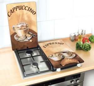 Wenko Szklane płyty ochronne COFFEE na kuchenkę – 2 sztuki, WENKO 5
